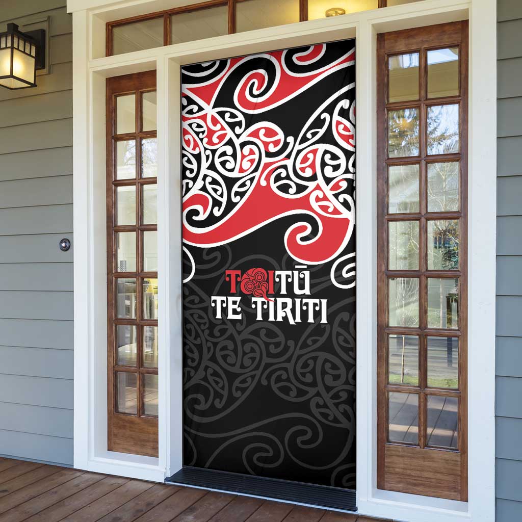 Aotearoa Toitu Te Tiriti Door Cover New Zealand Stand Together Stand Stronger - Polynesian Pride
