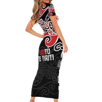 Aotearoa Toitu Te Tiriti Family Matching Short Sleeve Bodycon Dress and Hawaiian Shirt New Zealand Stand Together Stand Stronger LT9 - Polynesian Pride