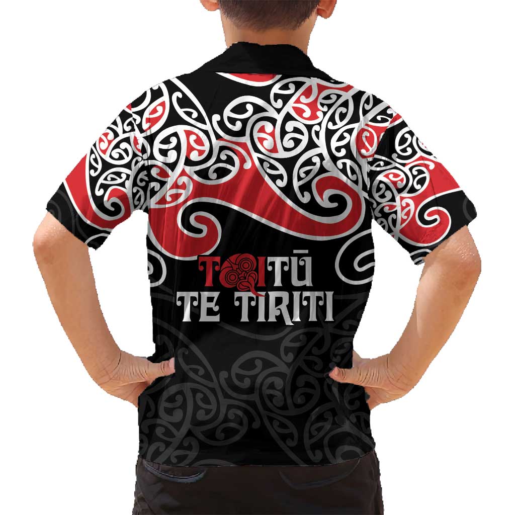 Aotearoa Toitu Te Tiriti Family Matching Tank Maxi Dress and Hawaiian Shirt New Zealand Stand Together Stand Stronger LT9 - Polynesian Pride