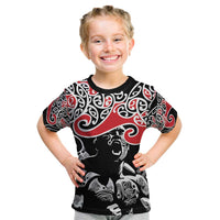 Aotearoa Toitu Te Tiriti Kid T Shirt New Zealand Stand Together Stand Stronger LT9 Black - Polynesian Pride