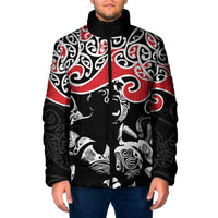 Aotearoa Toitu Te Tiriti Padded Jacket New Zealand Stand Together Stand Stronger LT9 Men Black - Polynesian Pride