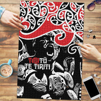 Aotearoa Toitu Te Tiriti Puzzle New Zealand Stand Together Stand Stronger LT9 Black - Polynesian Pride