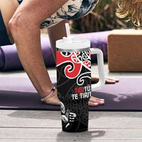 Aotearoa Toitu Te Tiriti Tumbler With Handle New Zealand Stand Together Stand Stronger LT9 - Polynesian Pride
