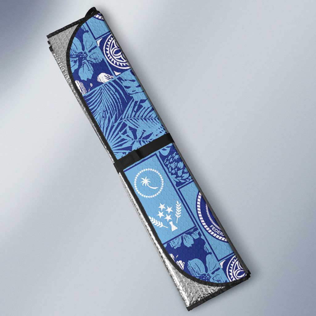 Federated States of Micronesia Merry Christmas Auto Sun Shade Pacific Patchwork Xmas Vibes - Polynesian Pride