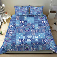 Federated States of Micronesia Merry Christmas Bedding Set Pacific Patchwork Xmas Vibes - Polynesian Pride