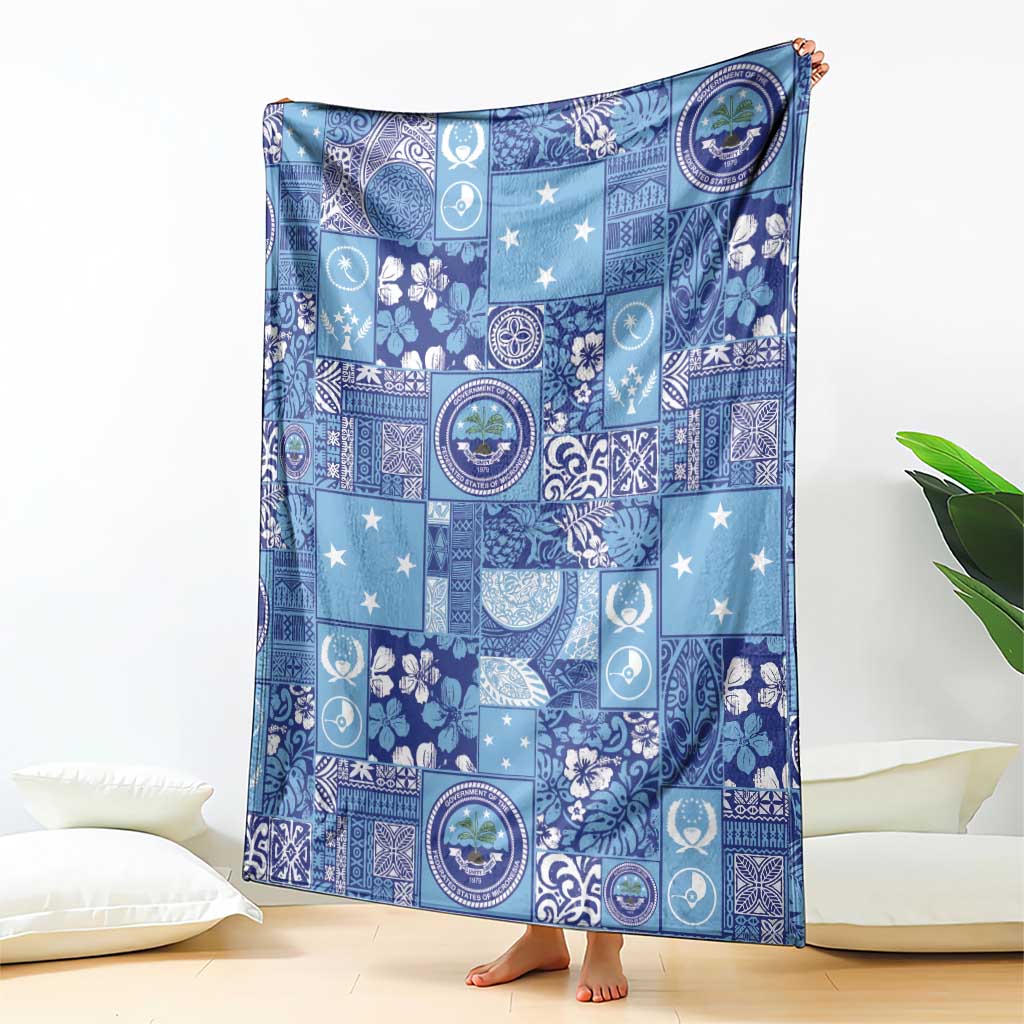 Federated States of Micronesia Merry Christmas Blanket Pacific Patchwork Xmas Vibes - Polynesian Pride