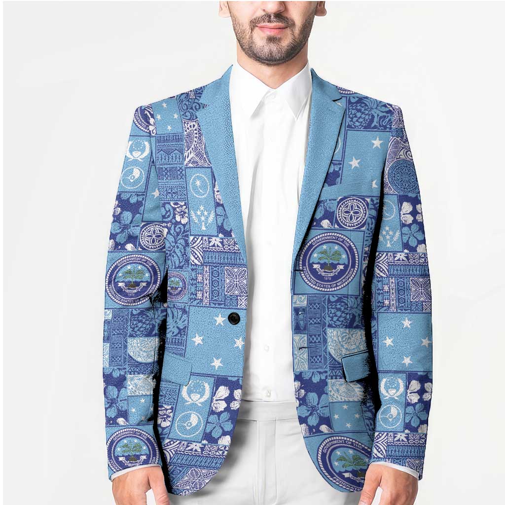 Federated States of Micronesia Merry Christmas Blazer Pacific Patchwork Xmas Vibes - Polynesian Pride