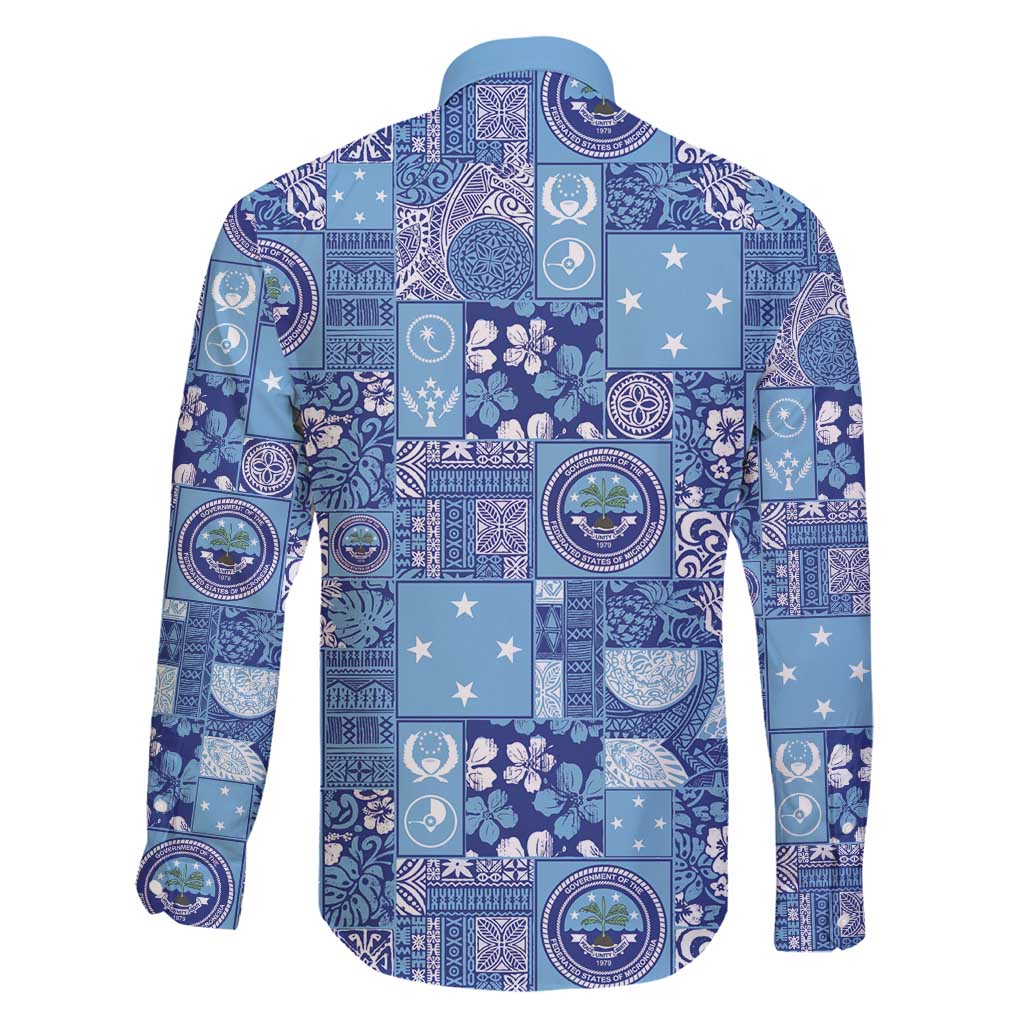 Federated States of Micronesia Merry Christmas Family Matching Long Sleeve Bodycon Dress and Hawaiian Shirt Pacific Patchwork Xmas Vibes - Polynesian Pride