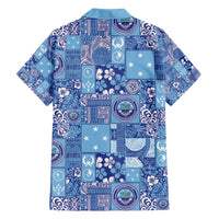 Federated States of Micronesia Merry Christmas Family Matching Off The Shoulder Long Sleeve Dress and Hawaiian Shirt Pacific Patchwork Xmas Vibes - Polynesian Pride