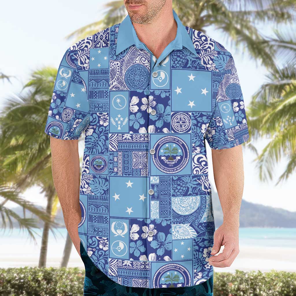 Federated States of Micronesia Merry Christmas Hawaiian Shirt Pacific Patchwork Xmas Vibes - Polynesian Pride