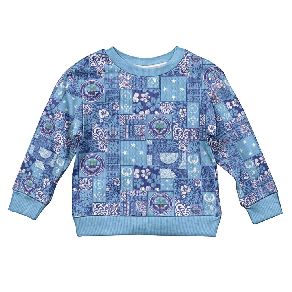 Federated States of Micronesia Merry Christmas Kid Ugly Christmas Sweater Pacific Patchwork Xmas Vibes - Polynesian Pride