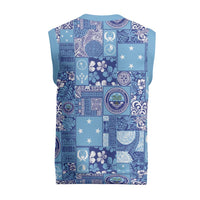 Federated States of Micronesia Merry Christmas Knitted V-Neck Vest Pacific Patchwork Xmas Vibes - Polynesian Pride