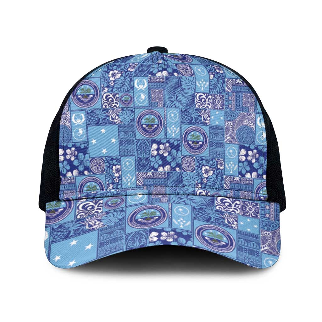 Federated States of Micronesia Merry Christmas Mesh Trucker Cap Pacific Patchwork Xmas Vibes - Polynesian Pride