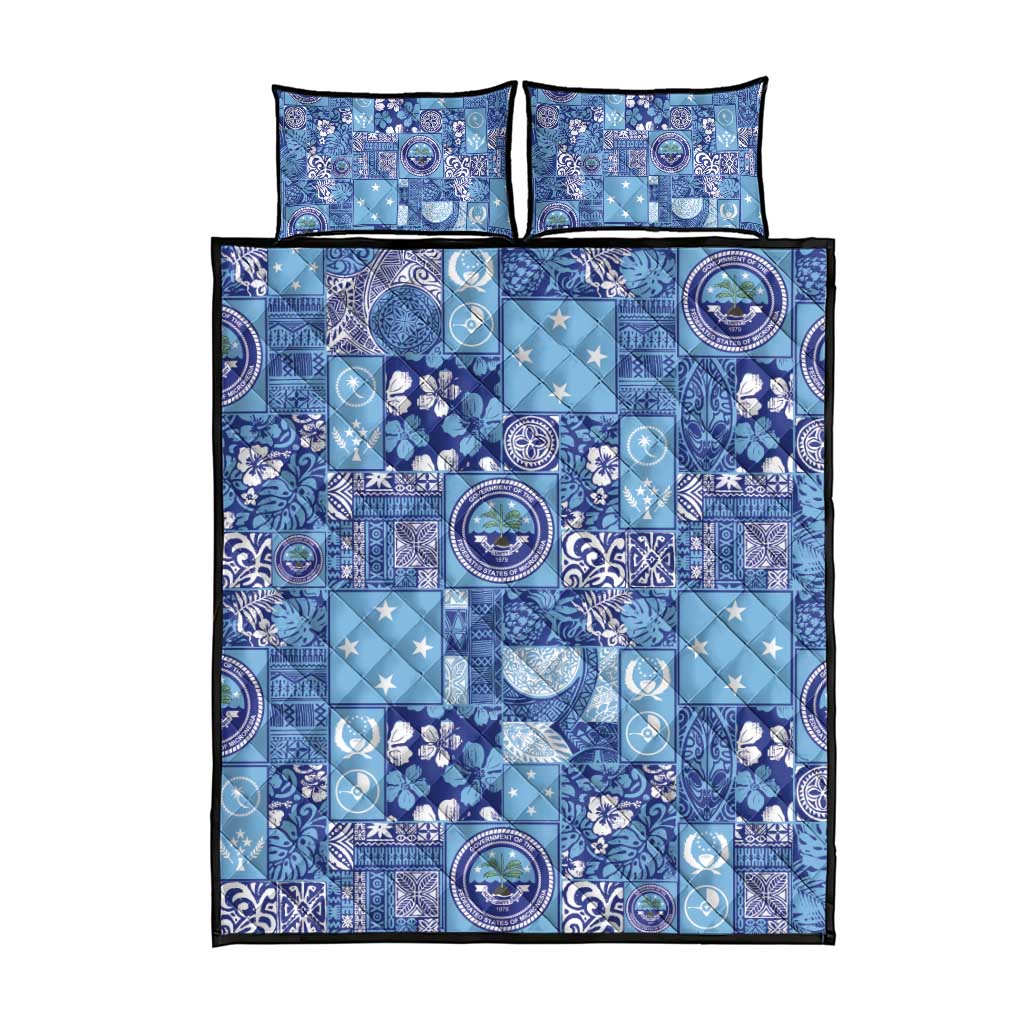 Federated States of Micronesia Merry Christmas Quilt Bed Set Pacific Patchwork Xmas Vibes - Polynesian Pride