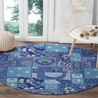 Federated States of Micronesia Merry Christmas Round Carpet Pacific Patchwork Xmas Vibes - Polynesian Pride