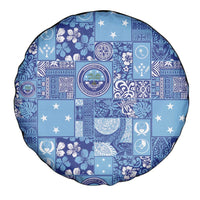 Federated States of Micronesia Merry Christmas Spare Tire Cover Pacific Patchwork Xmas Vibes - Polynesian Pride