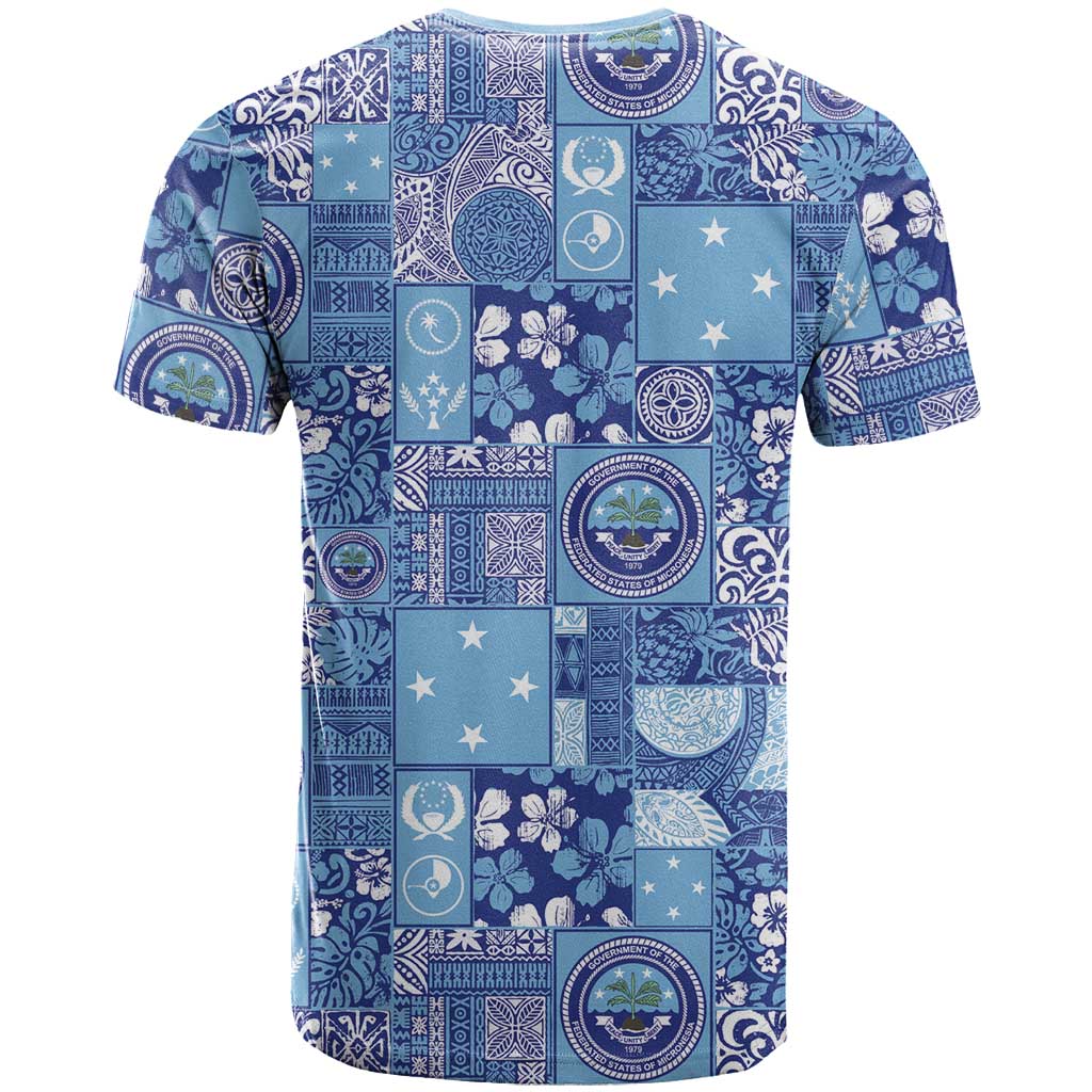 Federated States of Micronesia Merry Christmas T Shirt Pacific Patchwork Xmas Vibes - Polynesian Pride
