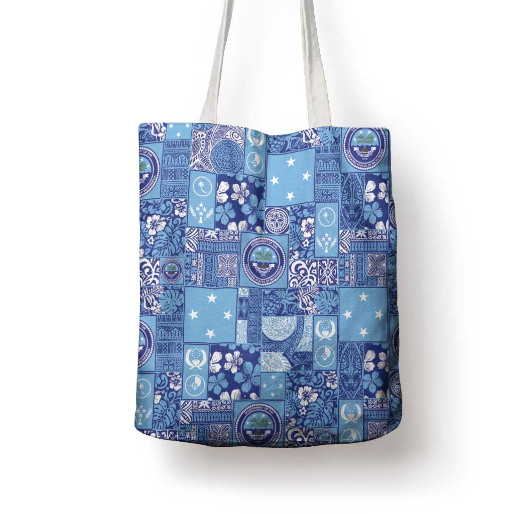 Federated States of Micronesia Merry Christmas Tote Bag Pacific Patchwork Xmas Vibes - Polynesian Pride
