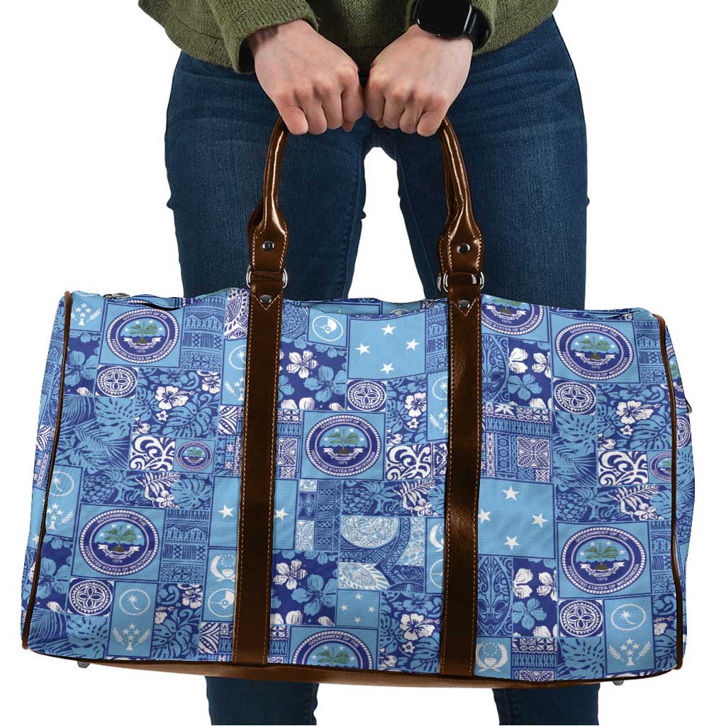 Federated States of Micronesia Merry Christmas Travel Bag Pacific Patchwork Xmas Vibes - Polynesian Pride