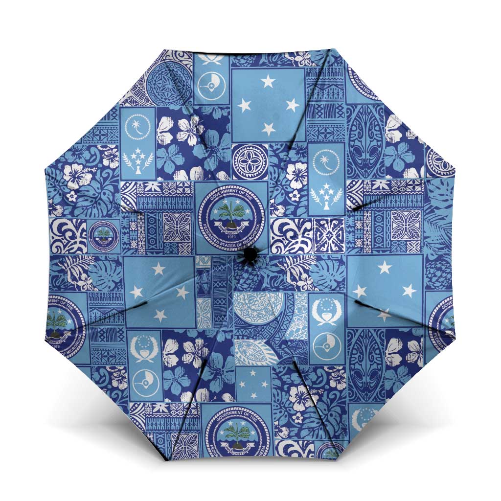 Federated States of Micronesia Merry Christmas Umbrella Pacific Patchwork Xmas Vibes - Polynesian Pride