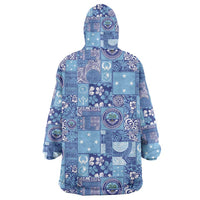 Federated States of Micronesia Merry Christmas Wearable Blanket Hoodie Pacific Patchwork Xmas Vibes - Polynesian Pride