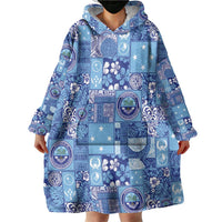 Federated States of Micronesia Merry Christmas Wearable Blanket Hoodie Pacific Patchwork Xmas Vibes - Polynesian Pride