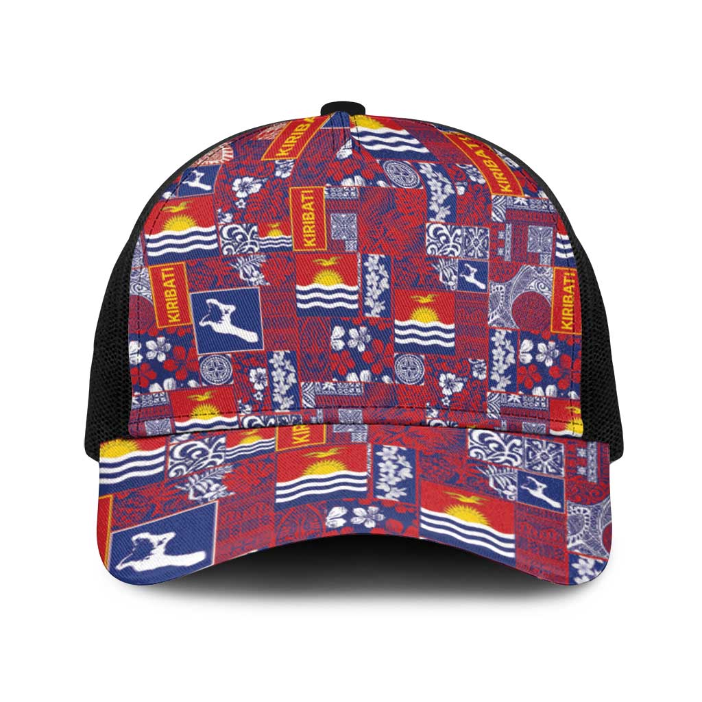 Kiribati Tekeraoi n te Kiritimati Baseball Net Cap Pacific Patchwork Xmas Vibes - Polynesian Pride