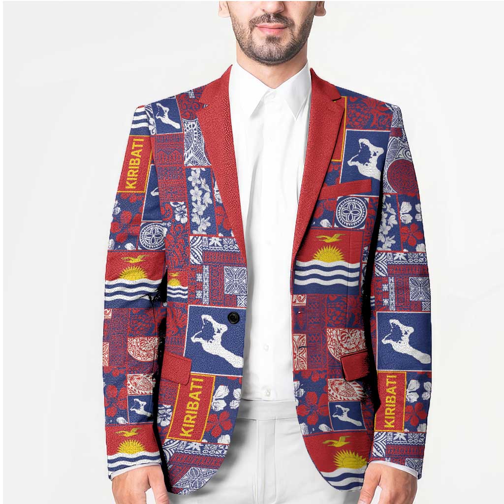 Kiribati Tekeraoi n te Kiritimati Blazer Pacific Patchwork Xmas Vibes - Polynesian Pride