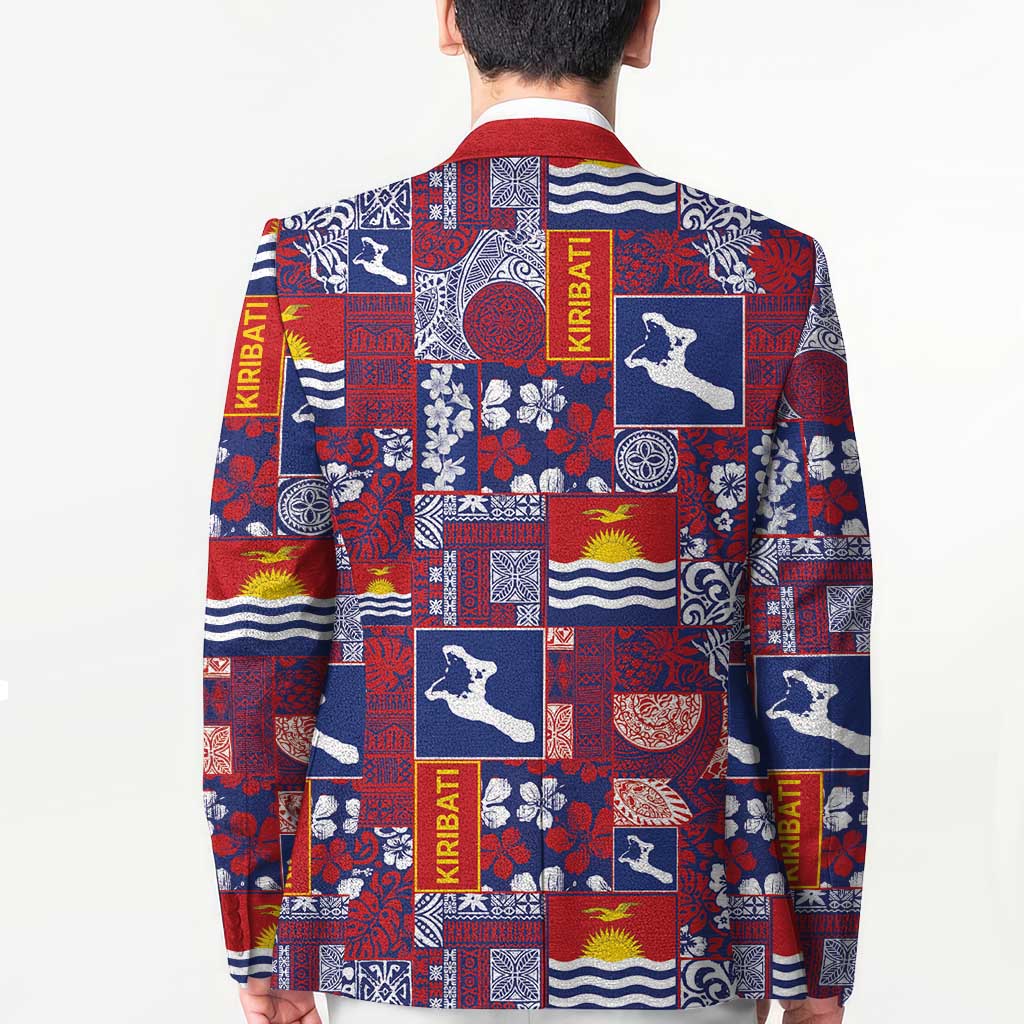 Kiribati Tekeraoi n te Kiritimati Blazer Pacific Patchwork Xmas Vibes - Polynesian Pride