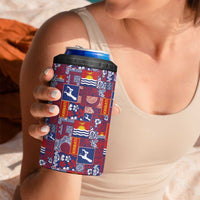 Kiribati Tekeraoi n te Kiritimati 4 in 1 Can Cooler Tumbler Pacific Patchwork Xmas Vibes - Polynesian Pride