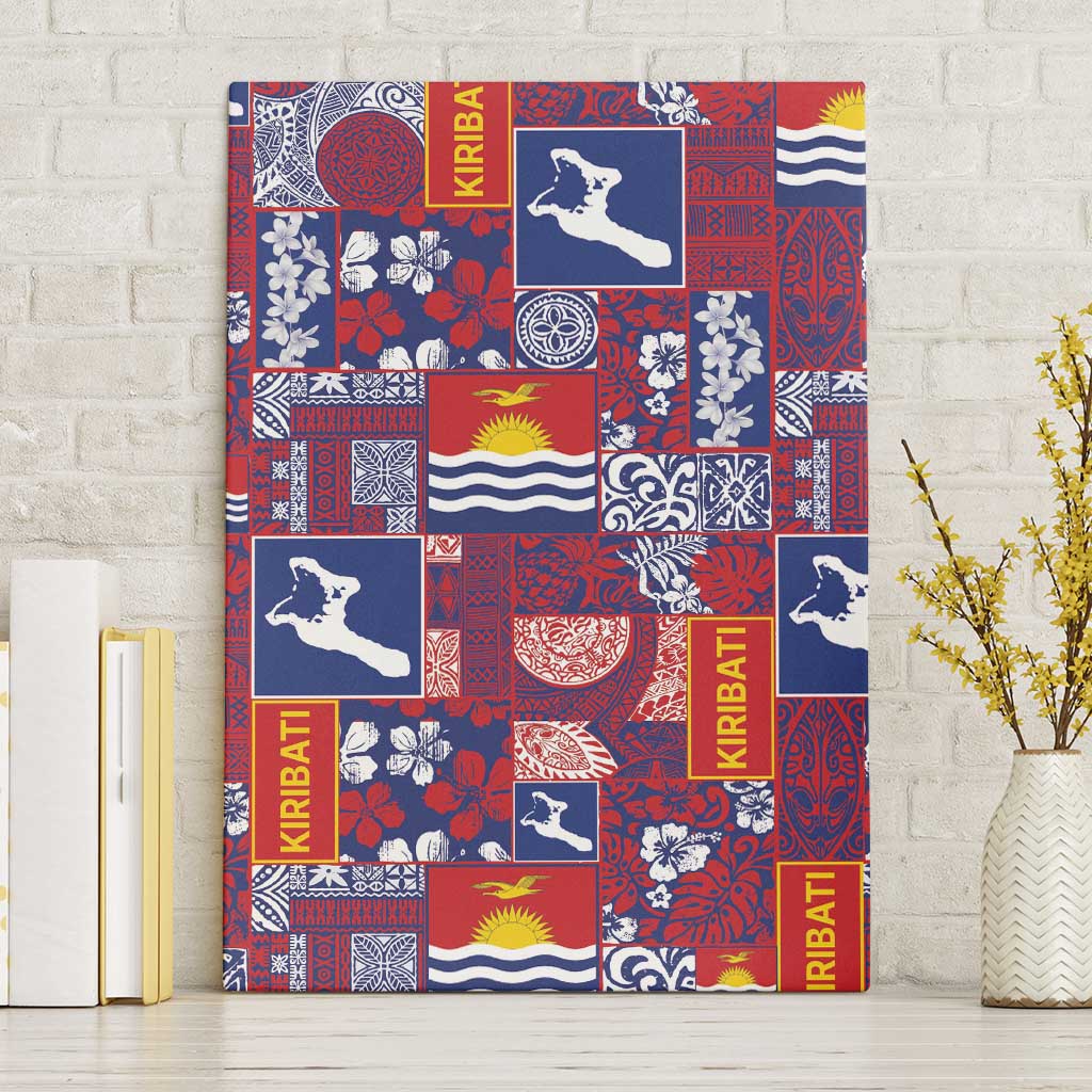 Kiribati Tekeraoi n te Kiritimati Canvas Wall Art Pacific Patchwork Xmas Vibes - Polynesian Pride