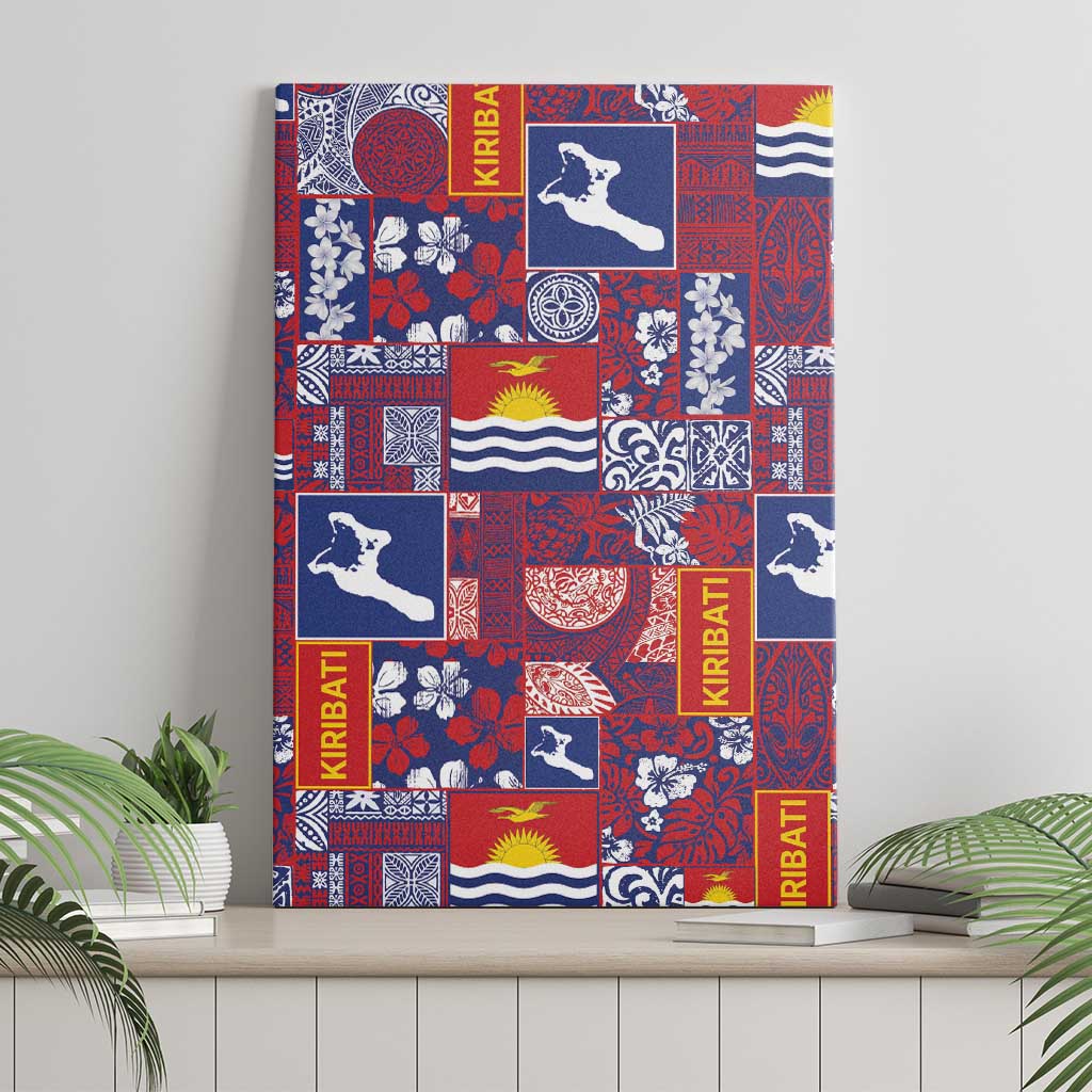 Kiribati Tekeraoi n te Kiritimati Canvas Wall Art Pacific Patchwork Xmas Vibes - Polynesian Pride