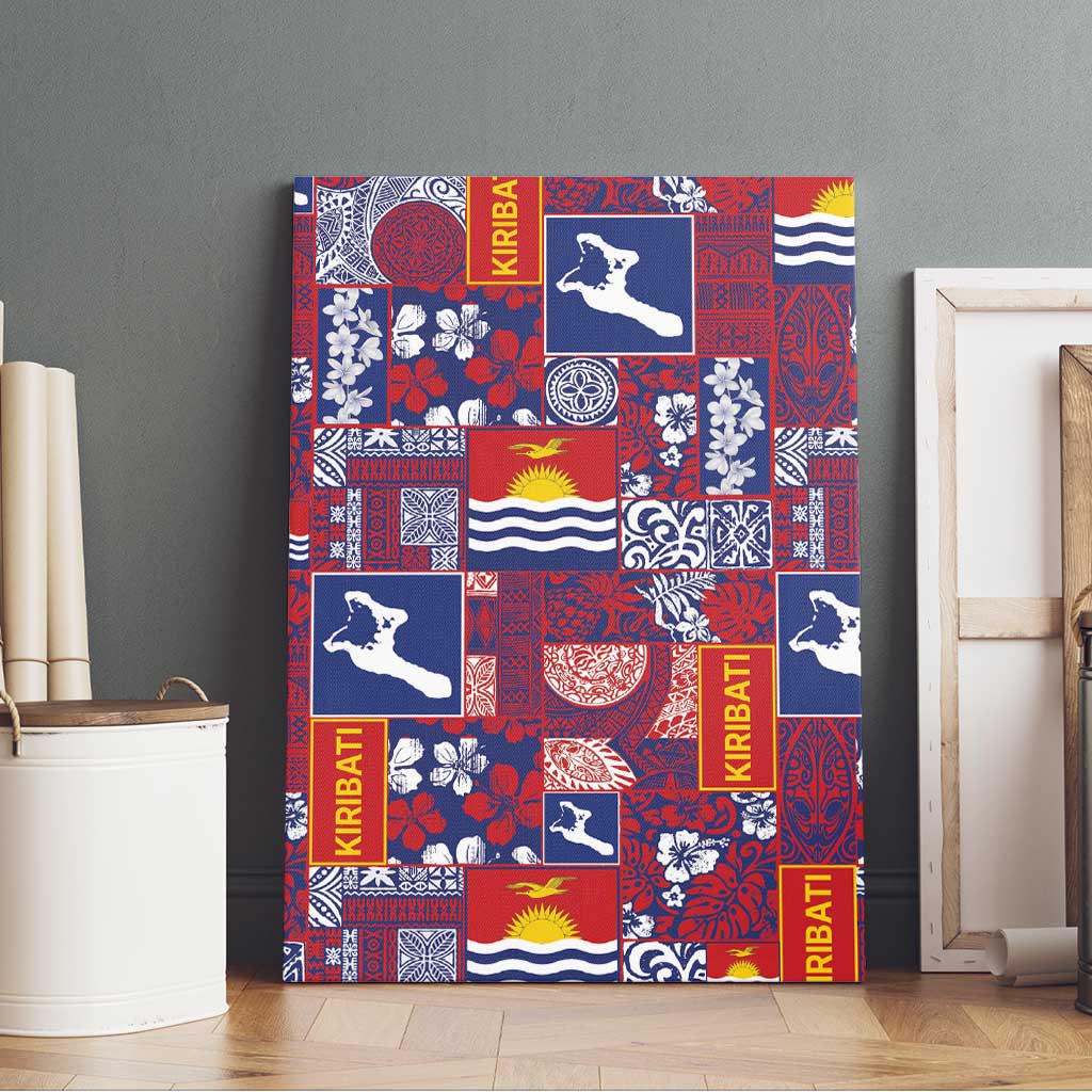 Kiribati Tekeraoi n te Kiritimati Canvas Wall Art Pacific Patchwork Xmas Vibes - Polynesian Pride