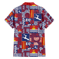 Kiribati Tekeraoi n te Kiritimati Family Matching Long Sleeve Bodycon Dress and Hawaiian Shirt Pacific Patchwork Xmas Vibes - Polynesian Pride