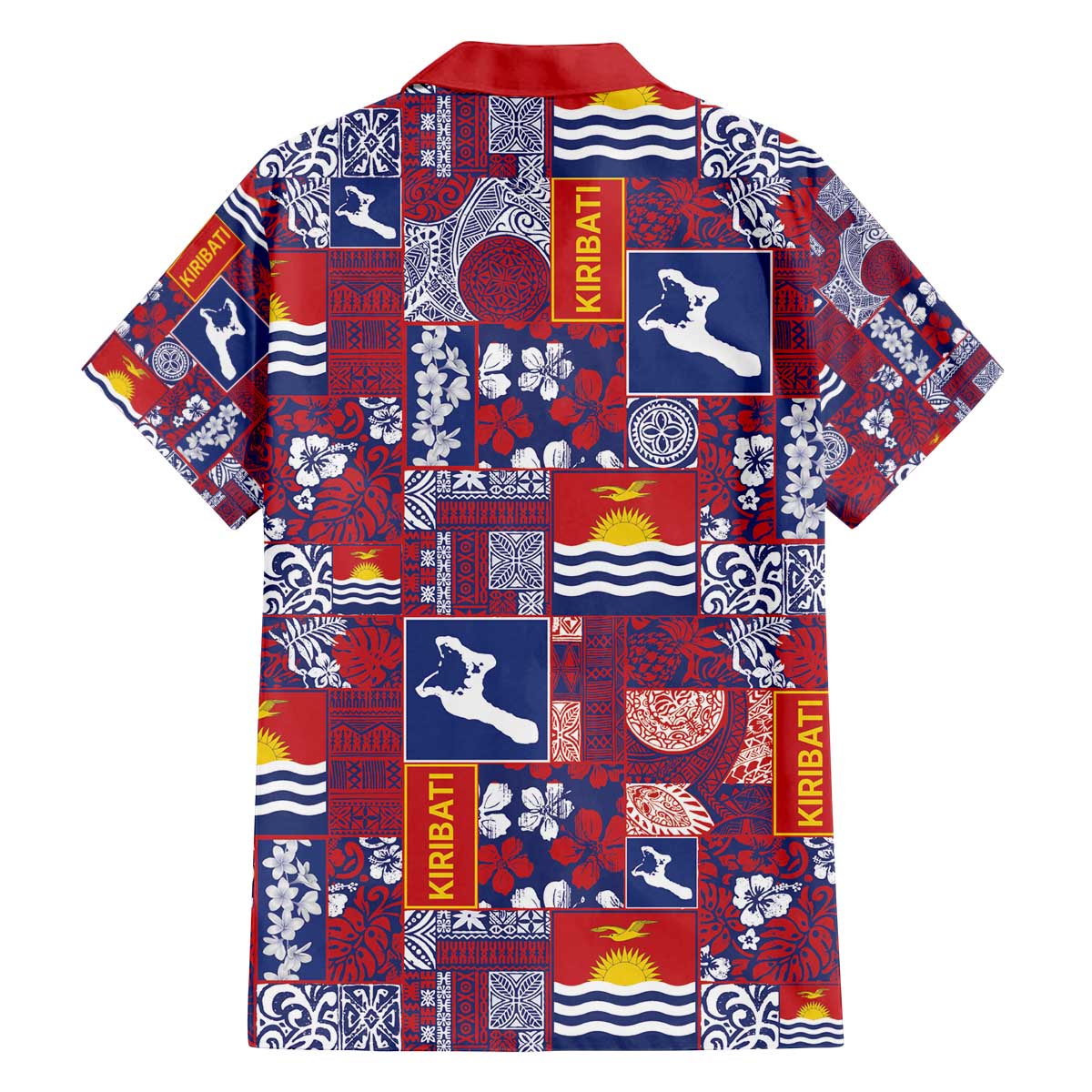 Kiribati Tekeraoi n te Kiritimati Family Matching Off The Shoulder Long Sleeve Dress and Hawaiian Shirt Pacific Patchwork Xmas Vibes - Polynesian Pride