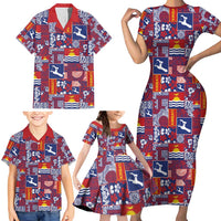 Kiribati Tekeraoi n te Kiritimati Family Matching Short Sleeve Bodycon Dress and Hawaiian Shirt Pacific Patchwork Xmas Vibes - Polynesian Pride