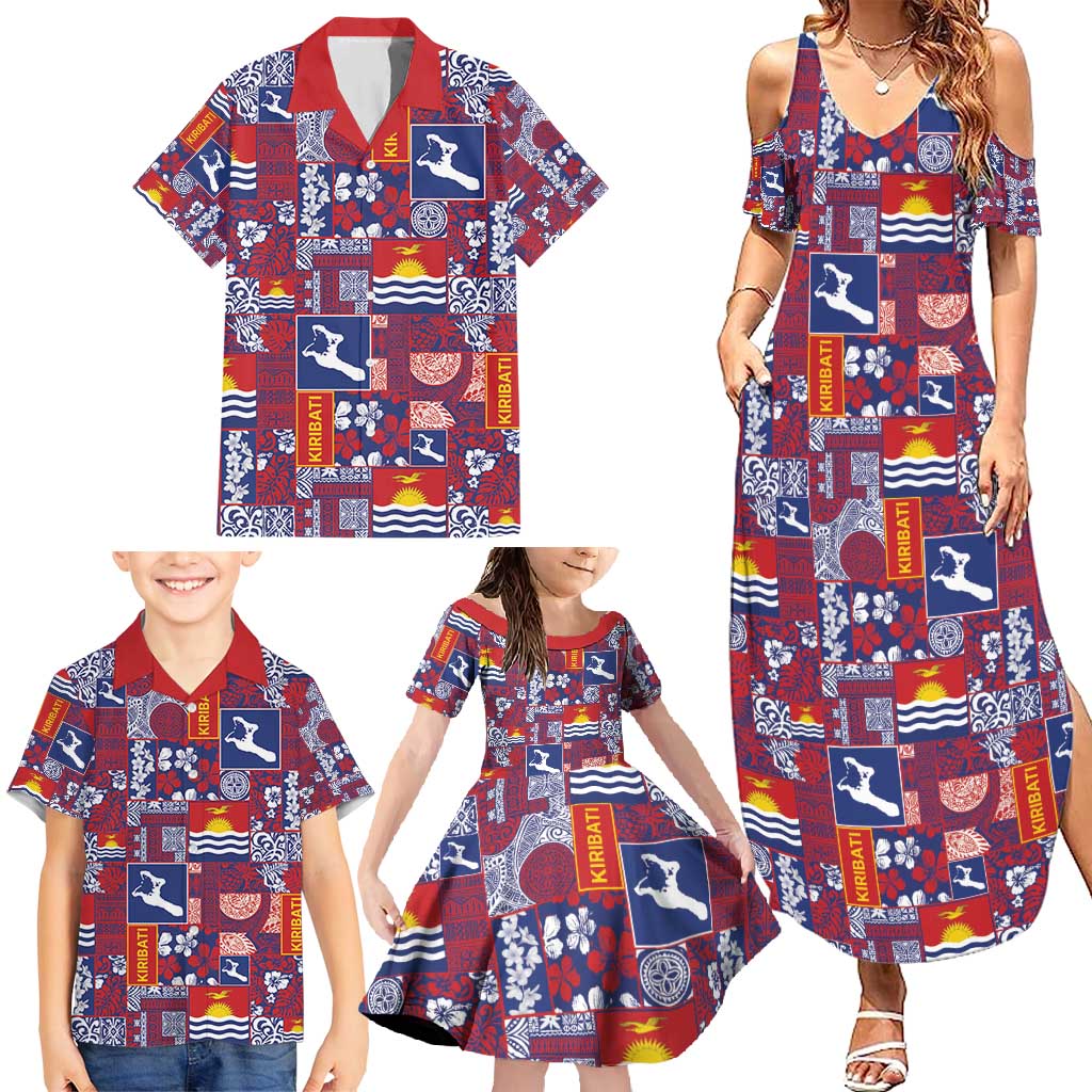 Kiribati Tekeraoi n te Kiritimati Family Matching Summer Maxi Dress and Hawaiian Shirt Pacific Patchwork Xmas Vibes - Polynesian Pride