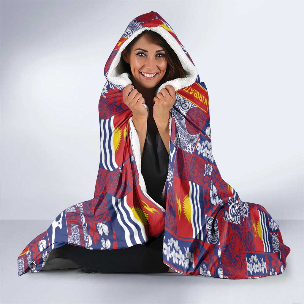 Kiribati Tekeraoi n te Kiritimati Hooded Blanket Pacific Patchwork Xmas Vibes - Polynesian Pride