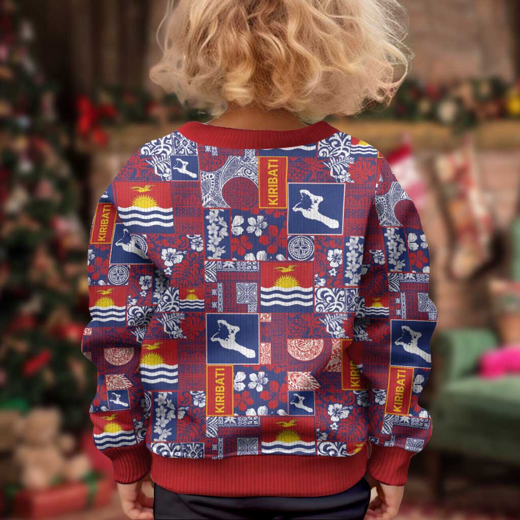 Kiribati Tekeraoi n te Kiritimati Kid Ugly Christmas Sweater Pacific Patchwork Xmas Vibes - Polynesian Pride