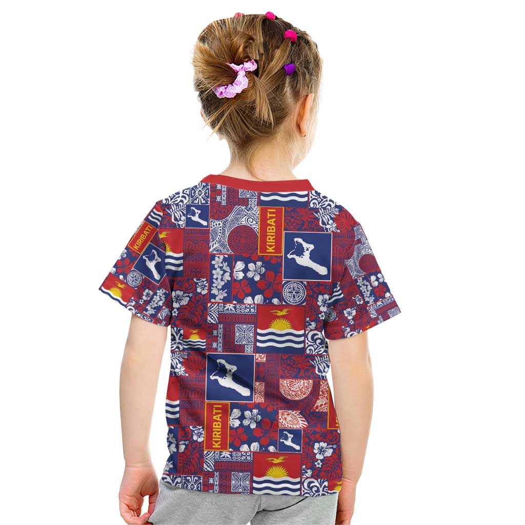 Kiribati Tekeraoi n te Kiritimati Kid T Shirt Pacific Patchwork Xmas Vibes - Polynesian Pride