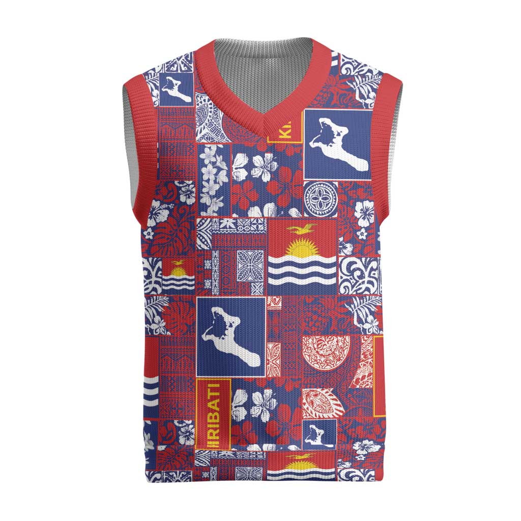 Kiribati Tekeraoi n te Kiritimati Christmas Knitted V-Neck Vest Pacific Patchwork Xmas Vibes - Polynesian Pride