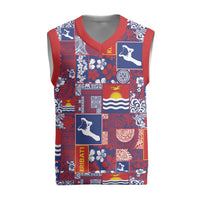 Kiribati Tekeraoi n te Kiritimati Christmas Knitted V-Neck Vest Pacific Patchwork Xmas Vibes - Polynesian Pride