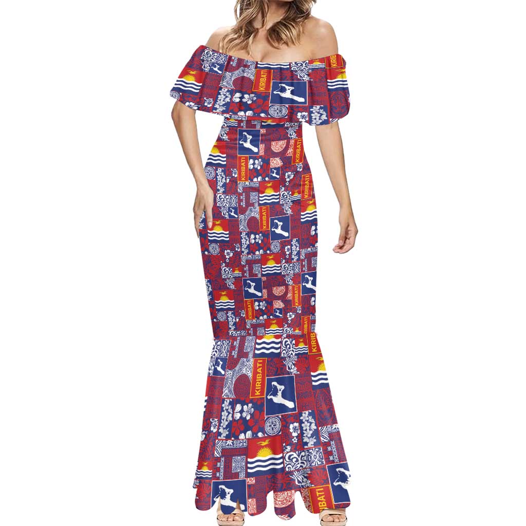 Kiribati Tekeraoi n te Kiritimati Mermaid Dress Pacific Patchwork Xmas Vibes - Polynesian Pride