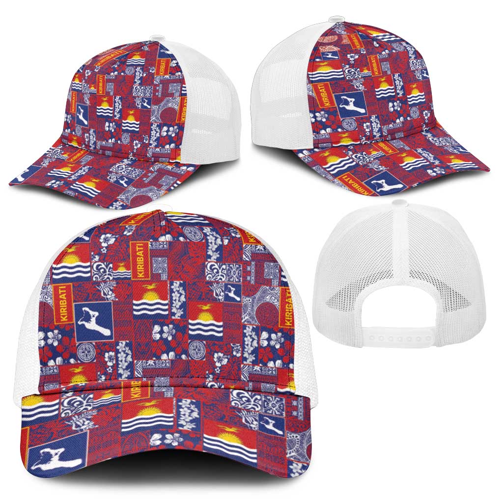 Kiribati Tekeraoi n te Kiritimati Mesh Trucker Cap Pacific Patchwork Xmas Vibes - Polynesian Pride