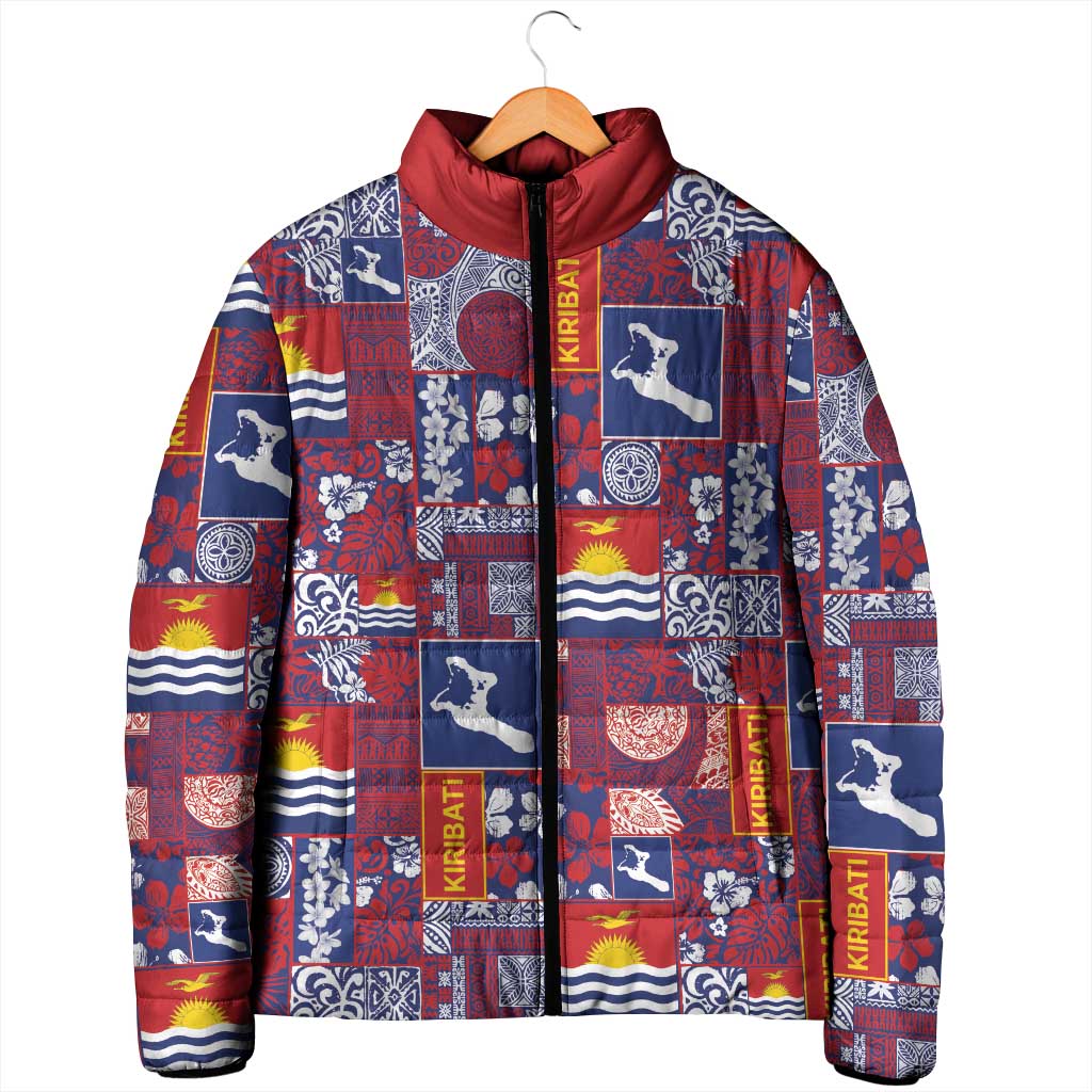 Kiribati Tekeraoi n te Kiritimati Padded Jacket Pacific Patchwork Xmas Vibes - Polynesian Pride