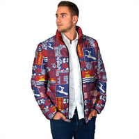Kiribati Tekeraoi n te Kiritimati Padded Jacket Pacific Patchwork Xmas Vibes - Polynesian Pride
