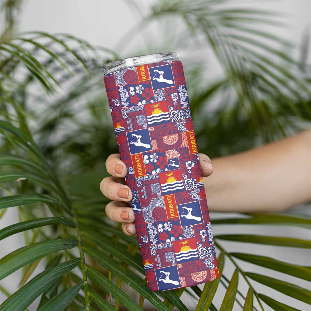 Kiribati Tekeraoi n te Kiritimati Skinny Tumbler Pacific Patchwork Xmas Vibes - Polynesian Pride