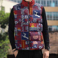 Kiribati Tekeraoi n te Kiritimati Sleeveless Puffer Jacket Pacific Patchwork Xmas Vibes - Polynesian Pride