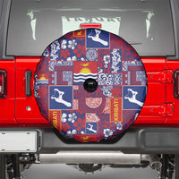 Kiribati Tekeraoi n te Kiritimati Spare Tire Cover Pacific Patchwork Xmas Vibes - Polynesian Pride