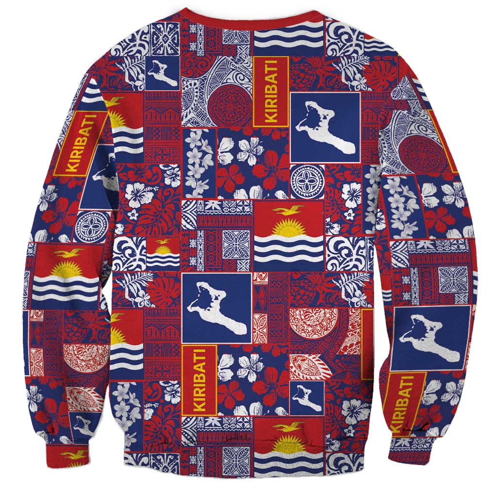Kiribati Tekeraoi n te Kiritimati Sweatshirt Pacific Patchwork Xmas Vibes - Polynesian Pride